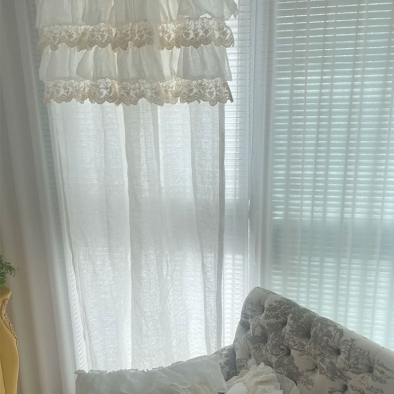 디뮤어 시크릿 캉캉 화이트 린넨 커튼