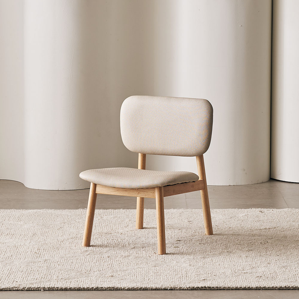 장인가구 칸토르모노 원목 패브릭 1인 낮은 식탁 의자