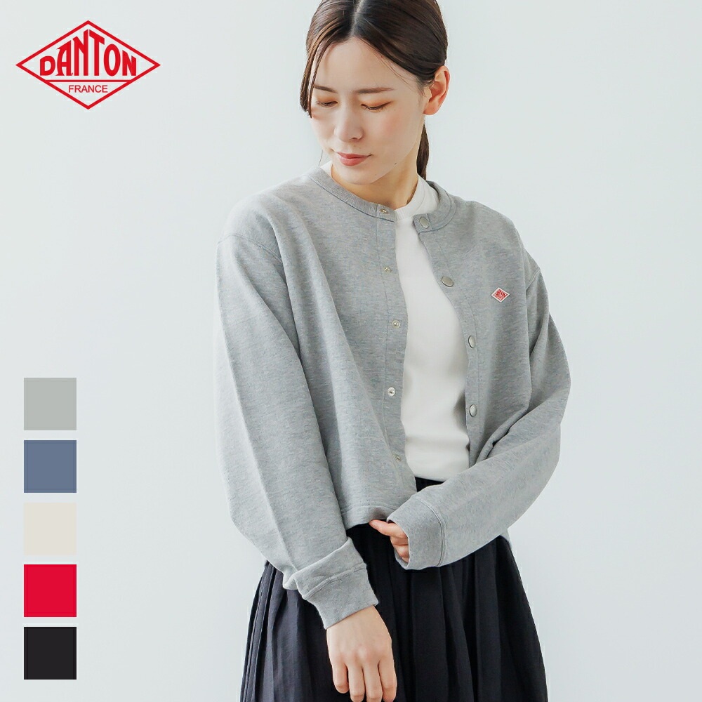 단톤 여성 도트 버튼 크루넥 가디건 25SS DT-C0405CID TOP GREY - 메인 이미지
