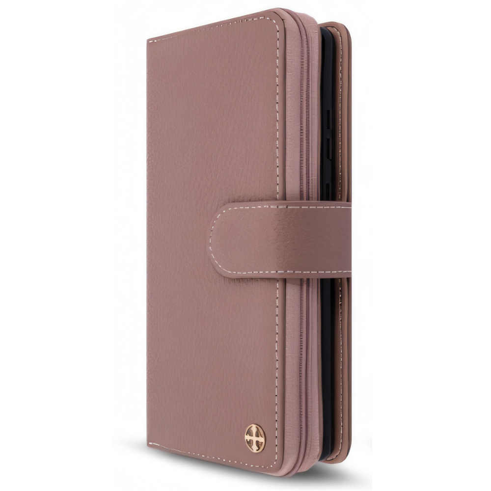 빈센 천연소가죽 다이어리 지퍼형 지갑 케이스 인디핑크, 갤럭시노트20 울트라