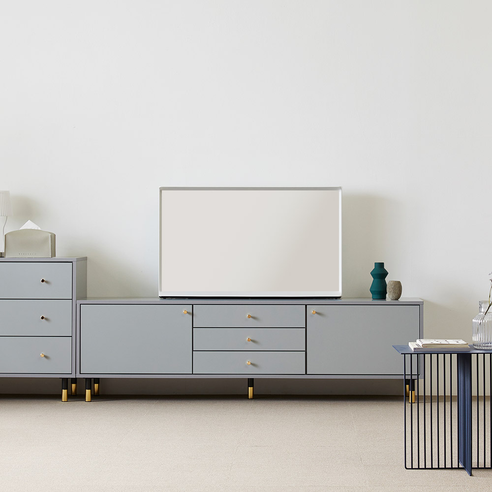 장인가구 로지 모던 높은 TV 티비다이 3서랍 거실장 1800