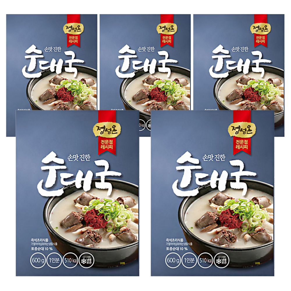 초원식품 손맛 진한 순대국 600g 5개 즉석 해장 국 탕 안주 D : 리빙코리아
