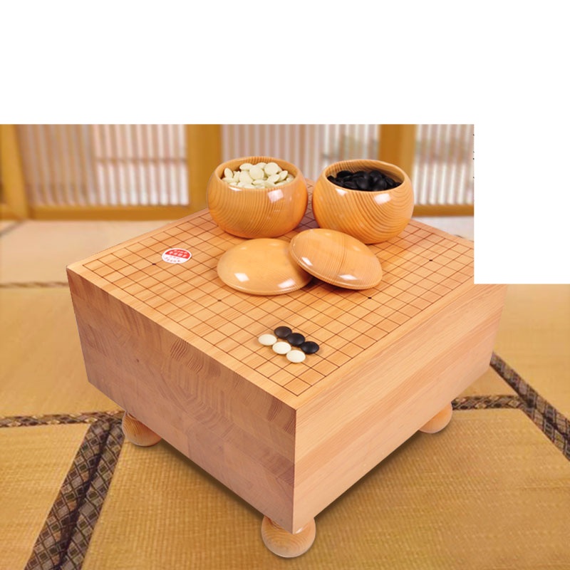 좌식 바둑테이블 원목 장기판 세트 입문자용 기원 대국 15CM 두꺼운 체스판 세트 - 상품 이미지