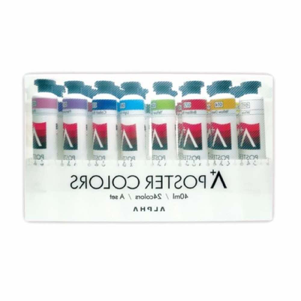 B 알파 에이플러스 입시물감 포스터칼라 24색A 40ml : 잉크드림
