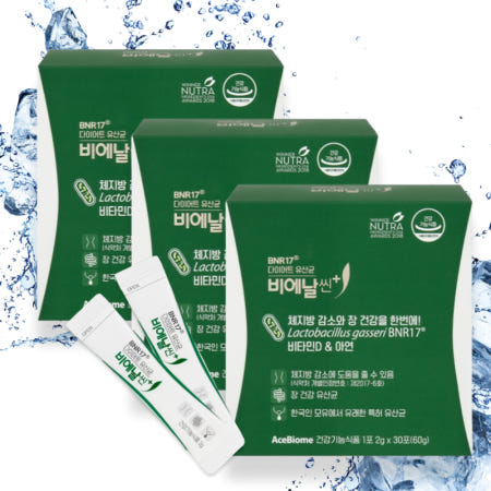 다이어트 유산균 비에날씬 플러스 2g x 30포 3개