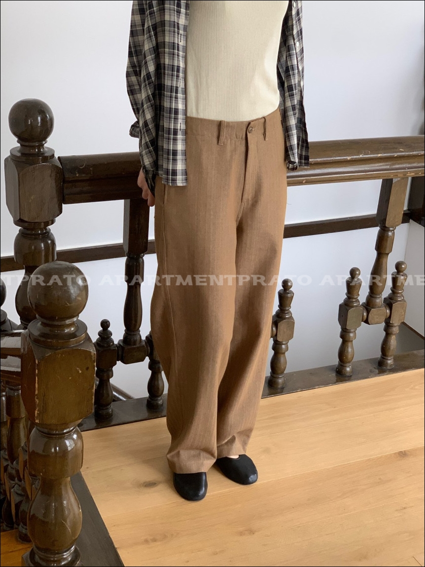 [weather] 웨더 헤링본 비죠 팬츠 일자 와이드 바지 (2color) 상세 이미지 2