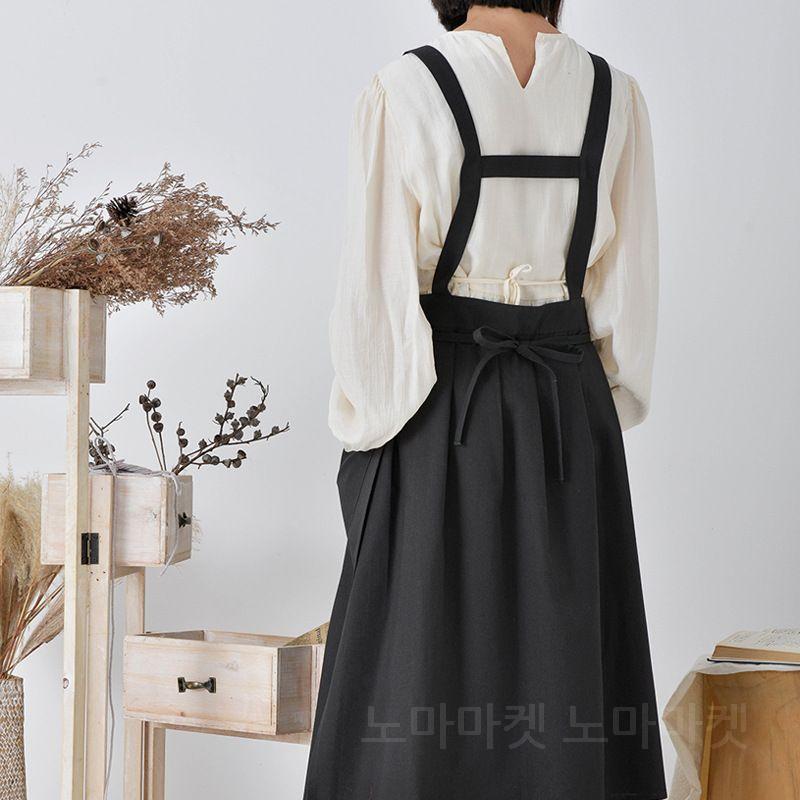 방수 카페앞치마 꽃집 에이프런 미술 미용 원피스앞치마 모던블랙