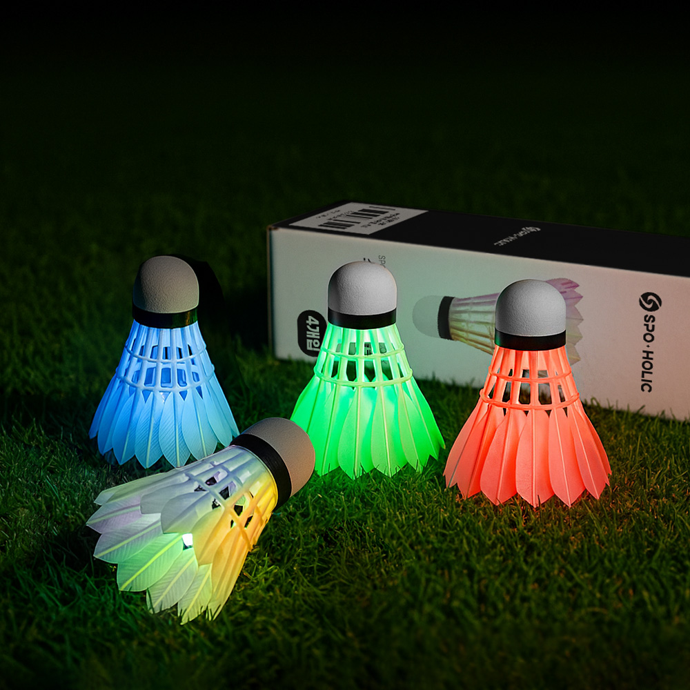 스포홀릭 LED 야광 셔틀콕 배드민턴 공 4개입