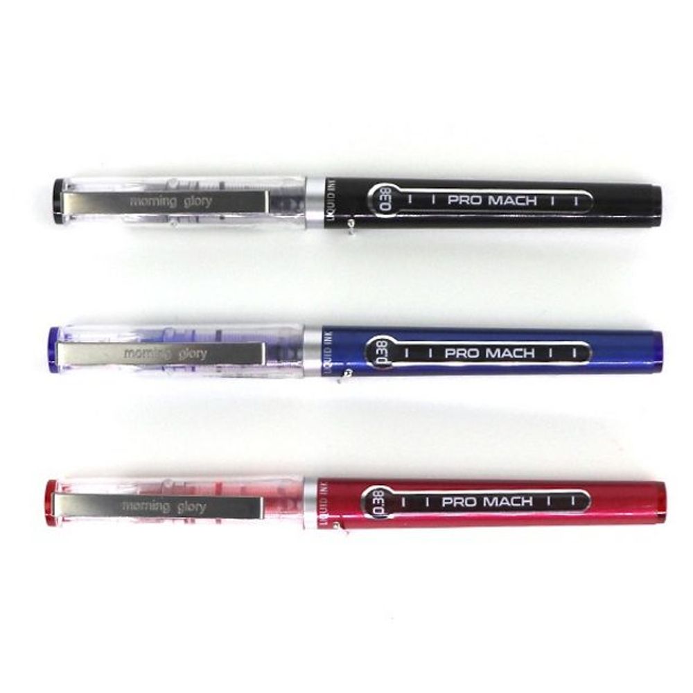 프로 마하 펜 부드러운 필기 모닝 글로리 펜 0.38mm 12자루 : 업소용 스토어
