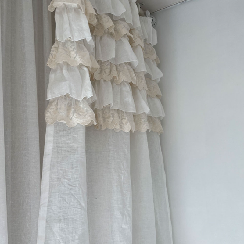 디뮤어 시크릿 캉캉 화이트 린넨 커튼