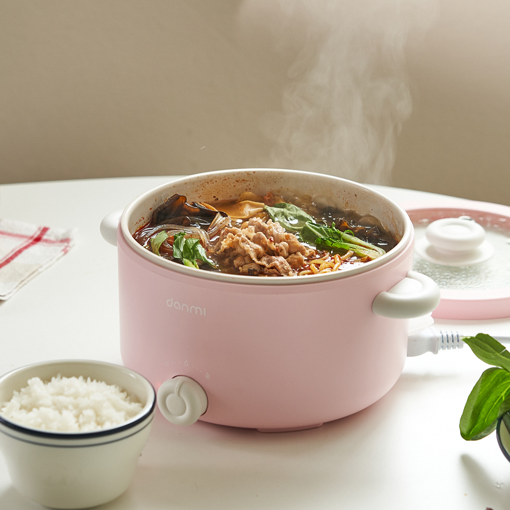 단미 마카롱쿠커 멀티쿠커 라면포트 여행용 캠핑용 샤브샤브 전기냄비 2L