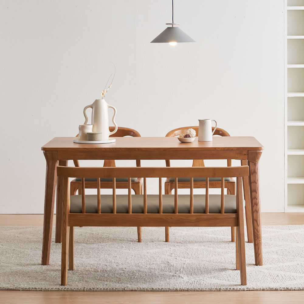 장인가구 바이송 애쉬 원목 3인 식탁 벤치 의자