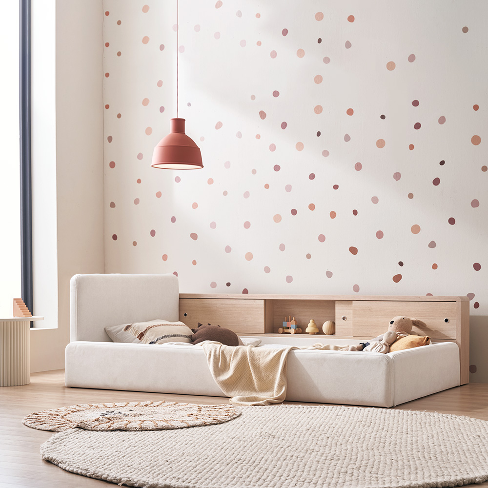 장인가구 하랑 E0 패브릭 슬림헤드 저상형 패밀리침대 기본형 SS +라텍스탑포켓