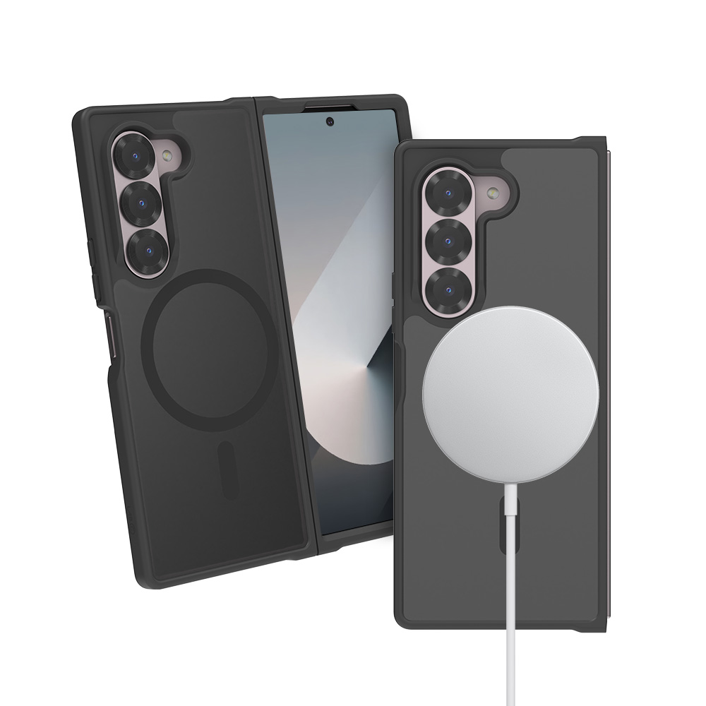 랩씨 지문방지 맥세이프 케이스 최강 2배자력 변색방지 마그넷 커버 매트 블랙, 갤럭시Z 폴드6