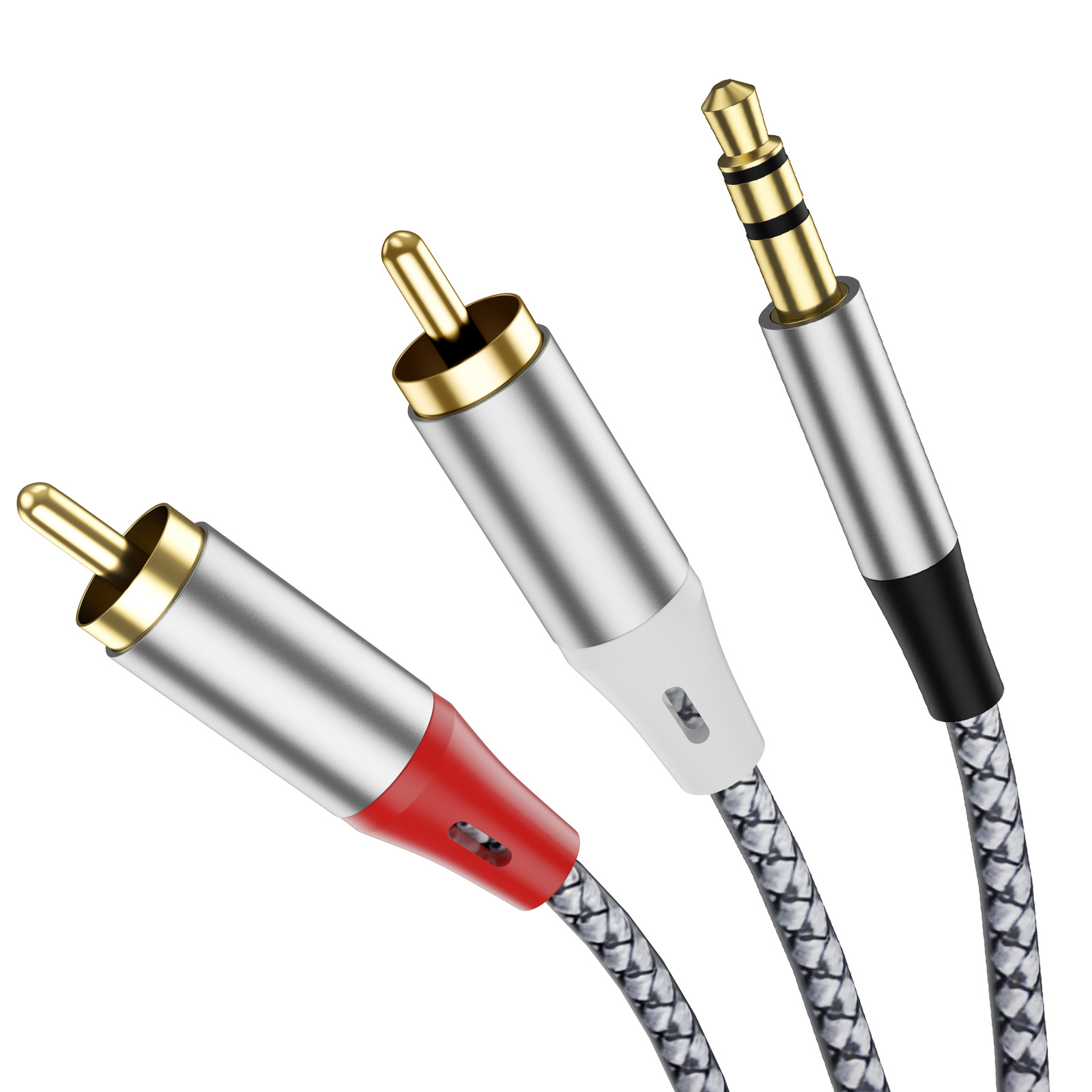 2 RCA to 3.5mm 3.5toRCA 케이블 1M 스테레오 AUX 오디오 스피커 - 상품 이미지