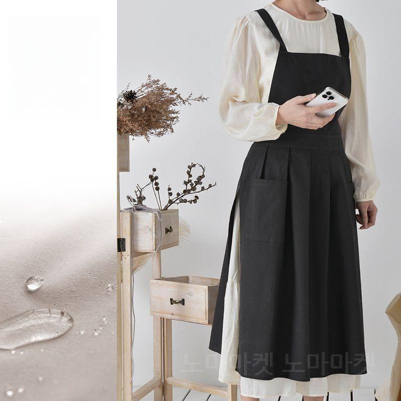 방수 카페앞치마 꽃집 에이프런 미술 미용 원피스앞치마 모던블랙