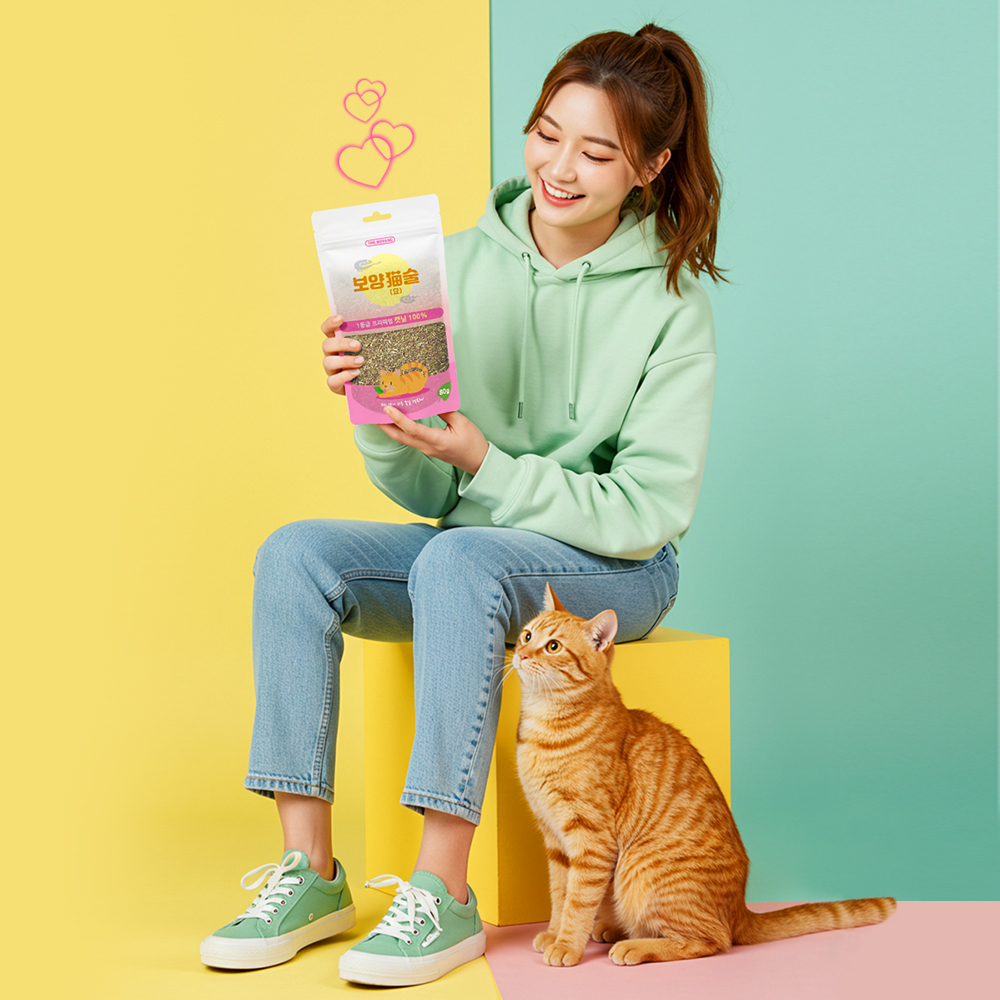 더보양 대용량 자연건조 스트레스 해소 캣닢 가루 고양이 건강 간식 캣잎, 80g, 1개 - 상세 이미지 2