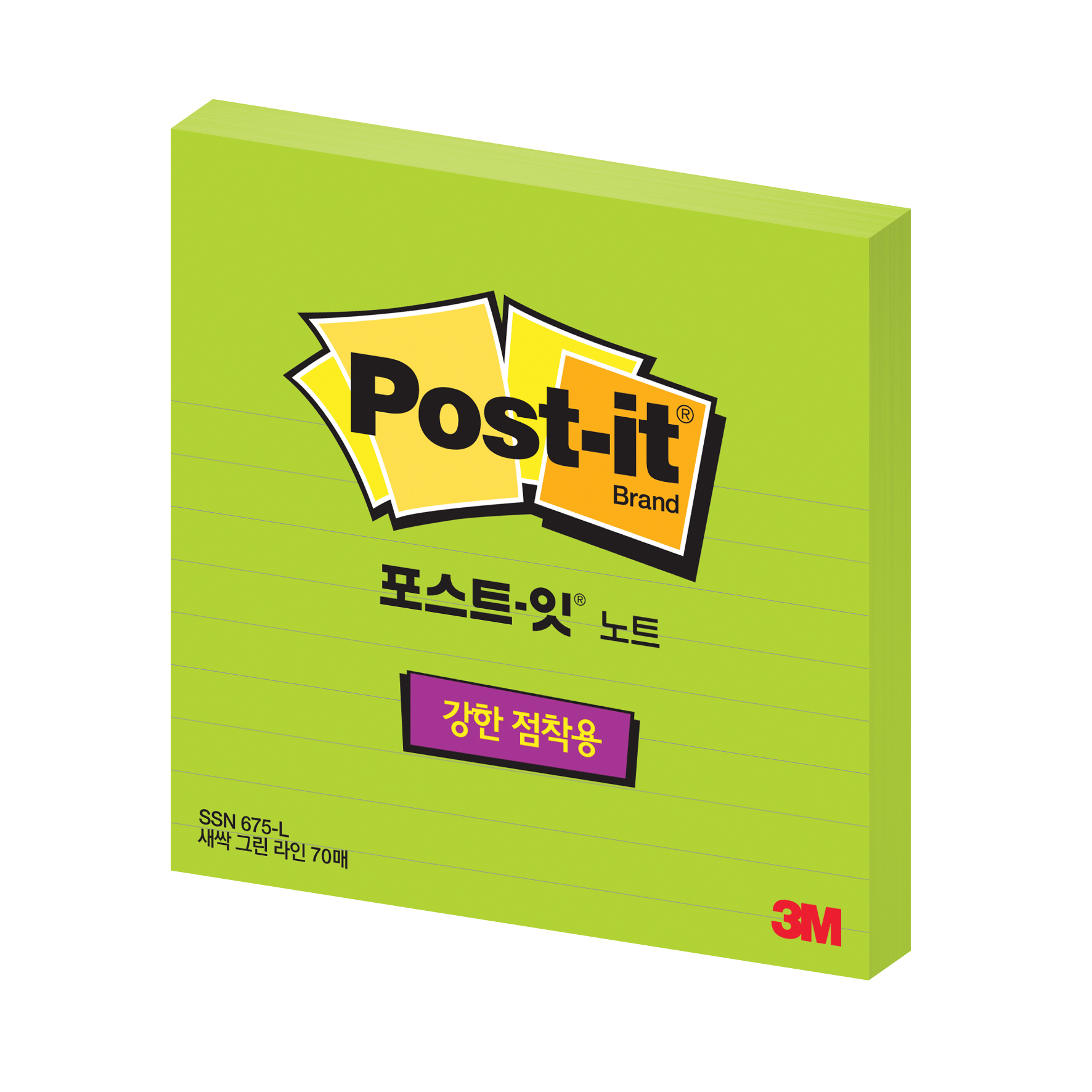 3M 강한 점착메모지 포스트잇 정품 SSN675 70매 중형 줄노트 메모패드 접착메모지 - 상세 이미지 2