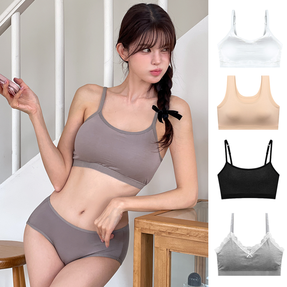 핑크앤다이아 4XL까지 모달 노와이어 브라렛 편한 스포츠 브라탑 빅사이즈 심리스브라 제품 이미지