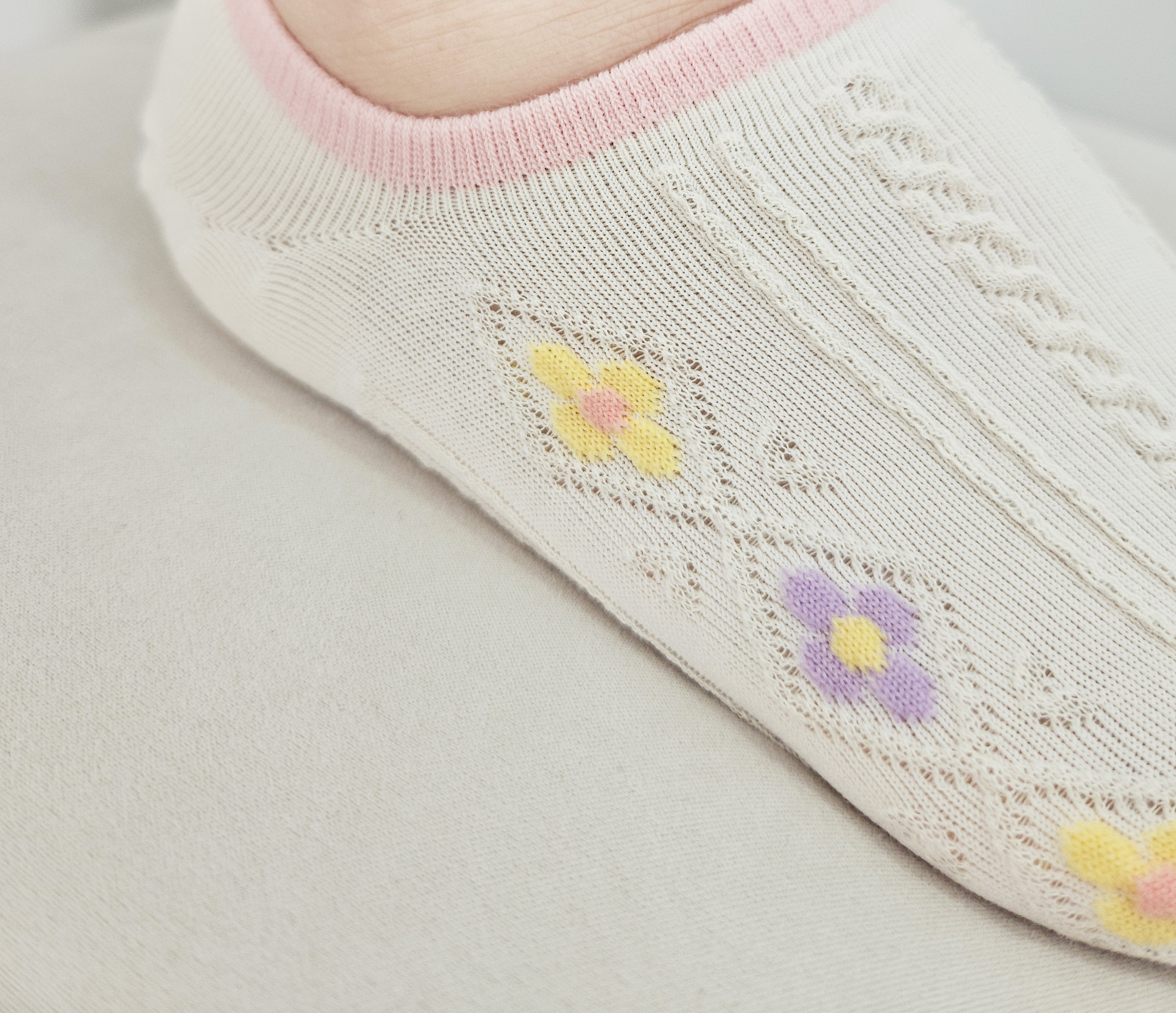 벗겨짐방지 스니커즈 덧신 양말 선물 플라워 봄 여름 꽃 이미지 6