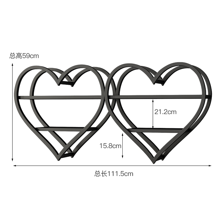 북유럽풍 골드 메탈 벽걸이 장식 선반 111.5x18x59 검정 111.5x18x59 1단 - 상품 이미지