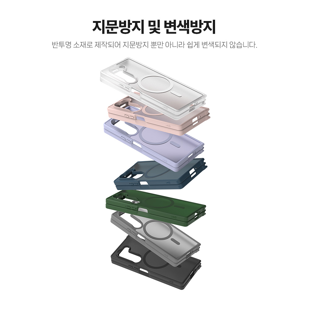 랩씨 지문방지 맥세이프 케이스 최강 2배자력 변색방지 마그넷 커버 매트 네이비블루, 갤럭시Z 폴드6 - 상세 이미지 3