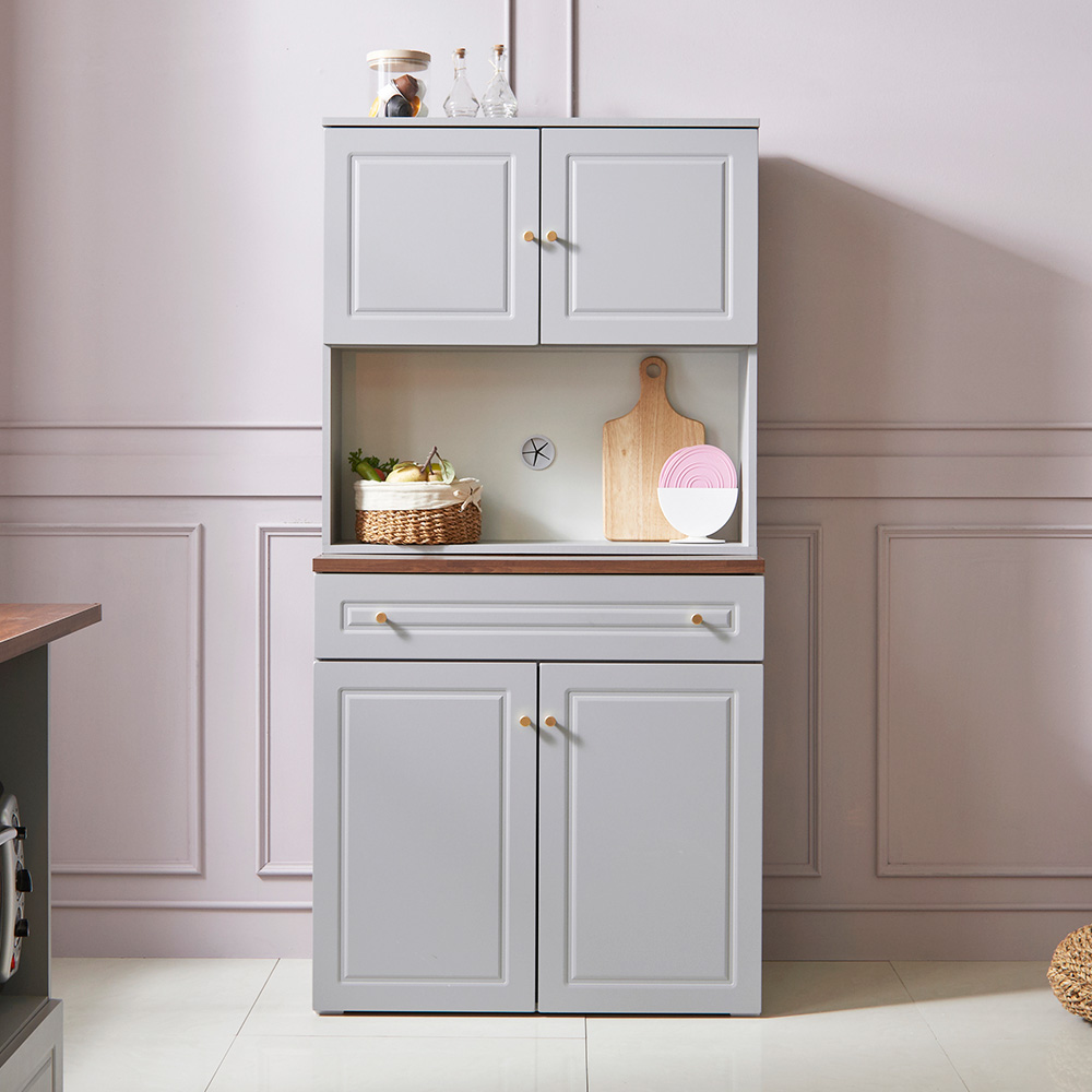 장인가구 다이닝 800 주방수납장 상부수납장세트(서랍형)