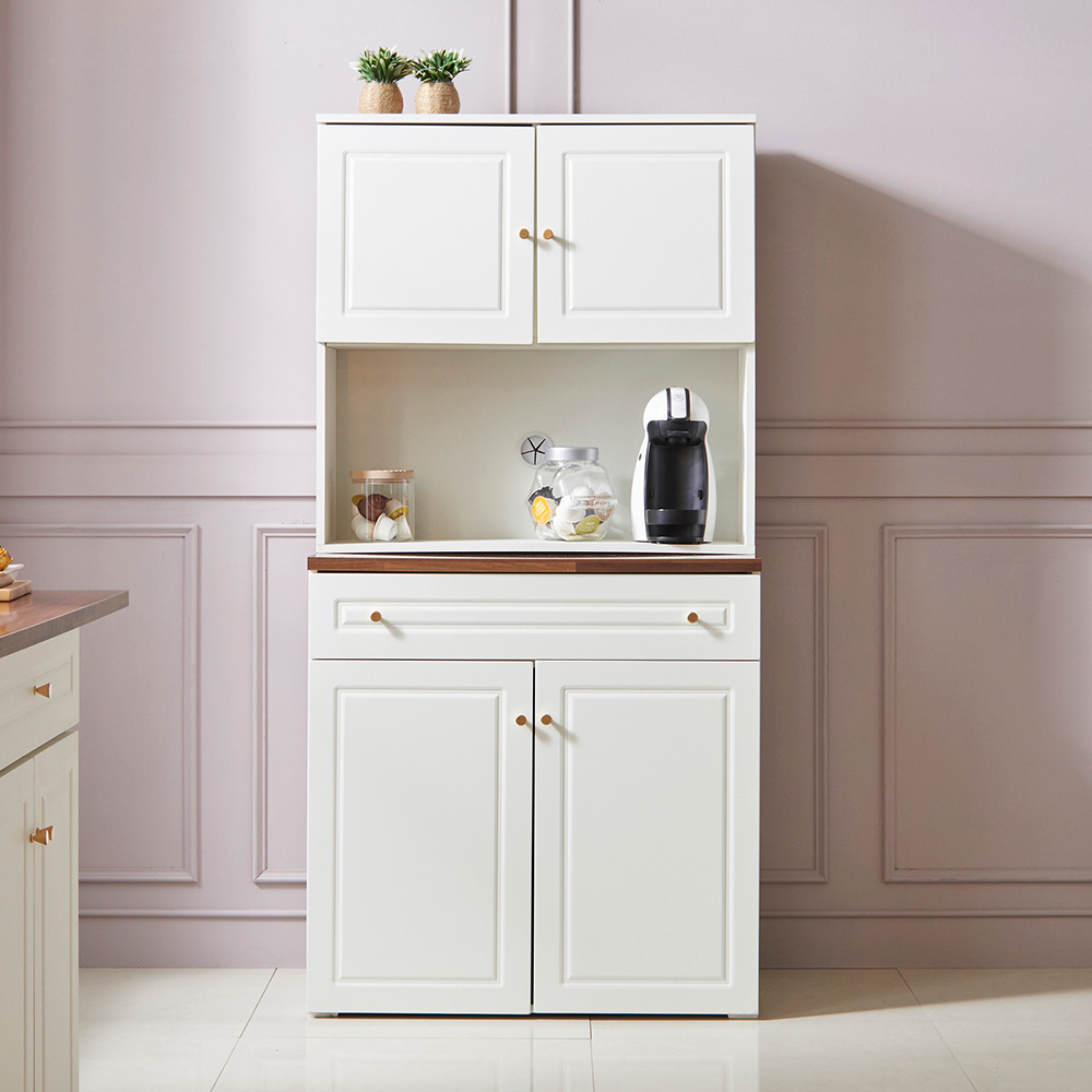 장인가구 다이닝 800 주방수납장 상부수납장세트(서랍형)