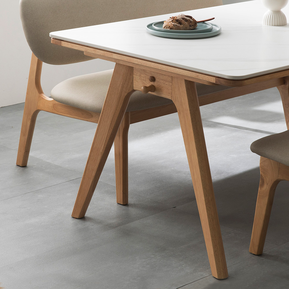 장인가구 칸토르 베이직 세라믹 패밀리 4인 낮은 식탁세트 의자형