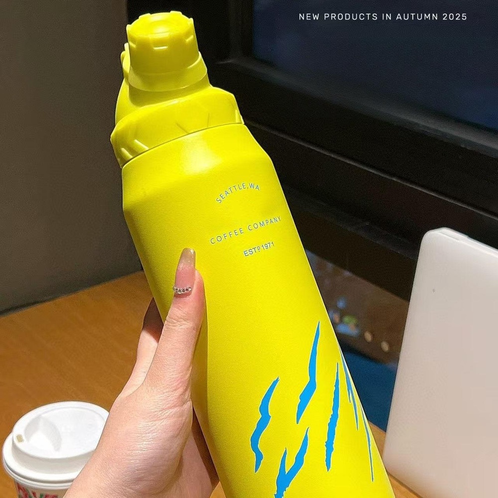 스탠다드 레몬 타이거클로 텀블러 1000mL 304스테인리스 대용량 보온병 휴대용 물컵 - 상세 이미지 2