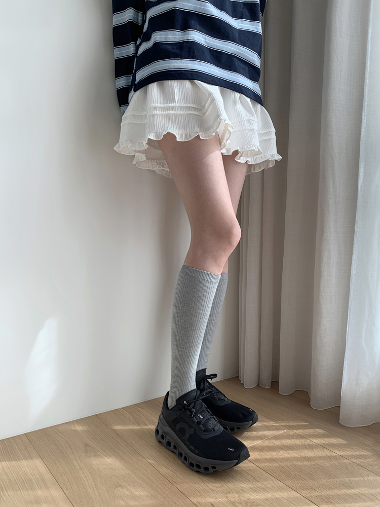 러블리 프릴 플레어 스커트 캉캉 레이스 미니스커트 봄 여름 여성 밴딩 A라인치마 면 화이트