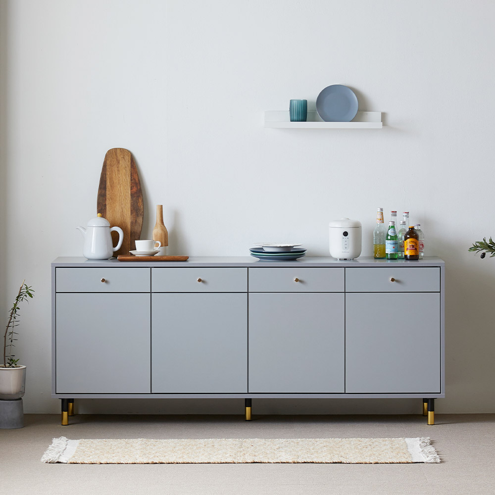 장인가구 로지 모던 사이드보드장 TV 티비다이 높은 거실장 1800