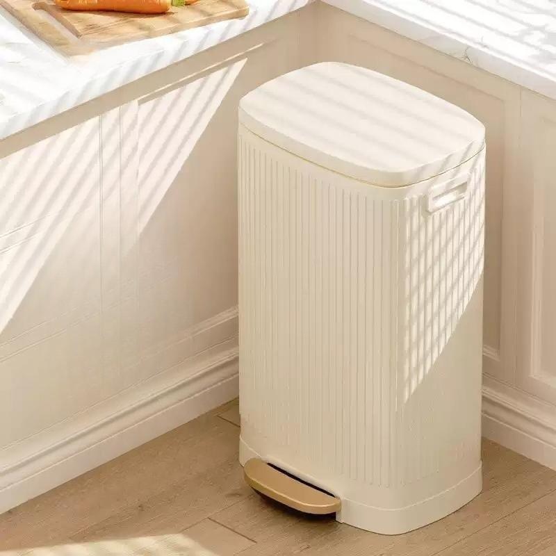 스텐 휴지통 페달형 쓰레기통 50L 대형 호텔 모텔 - 상품 이미지