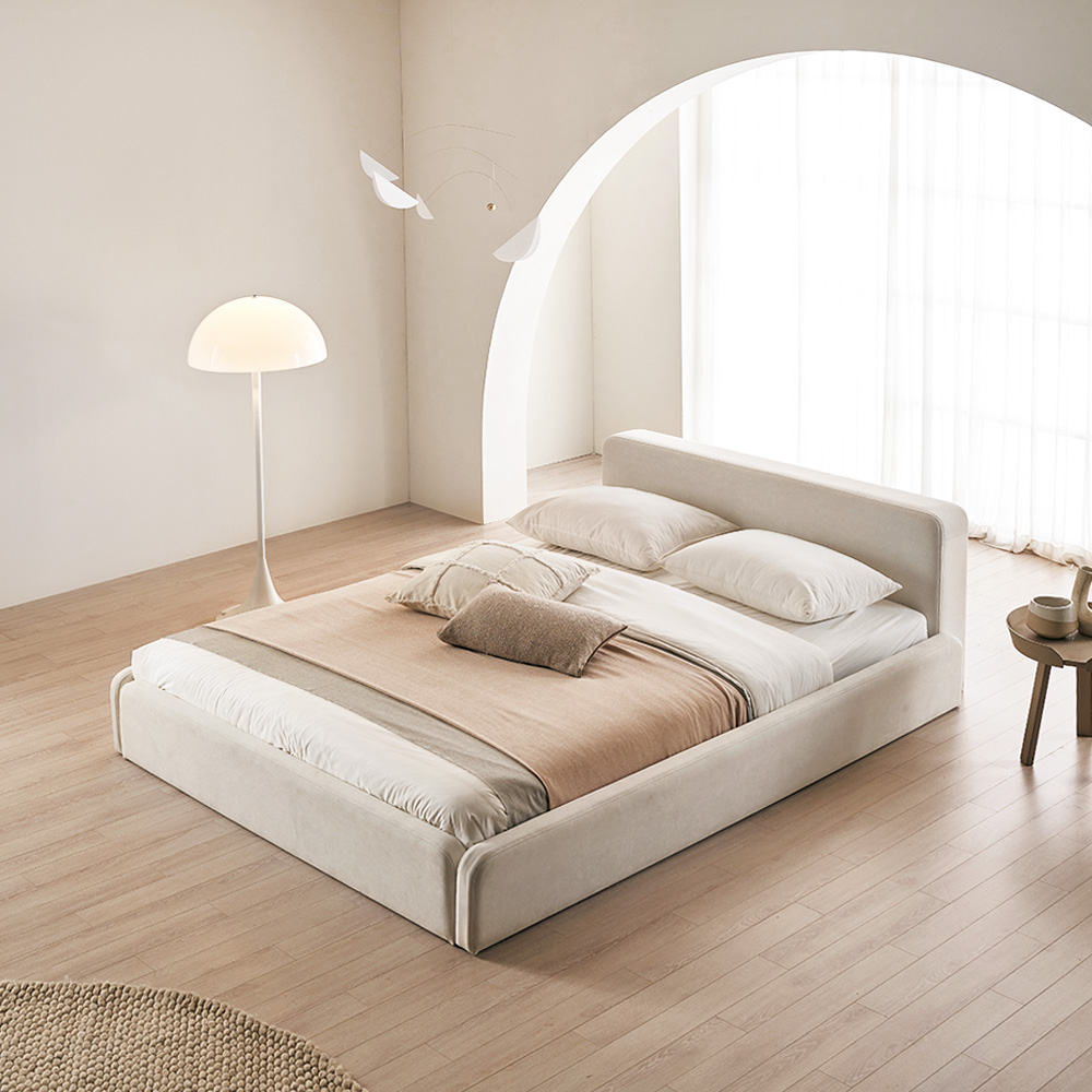 장인가구 하랑 E0 패브릭 볼드헤드 저상형 패밀리침대 기본형 Q+라텍스탑포켓