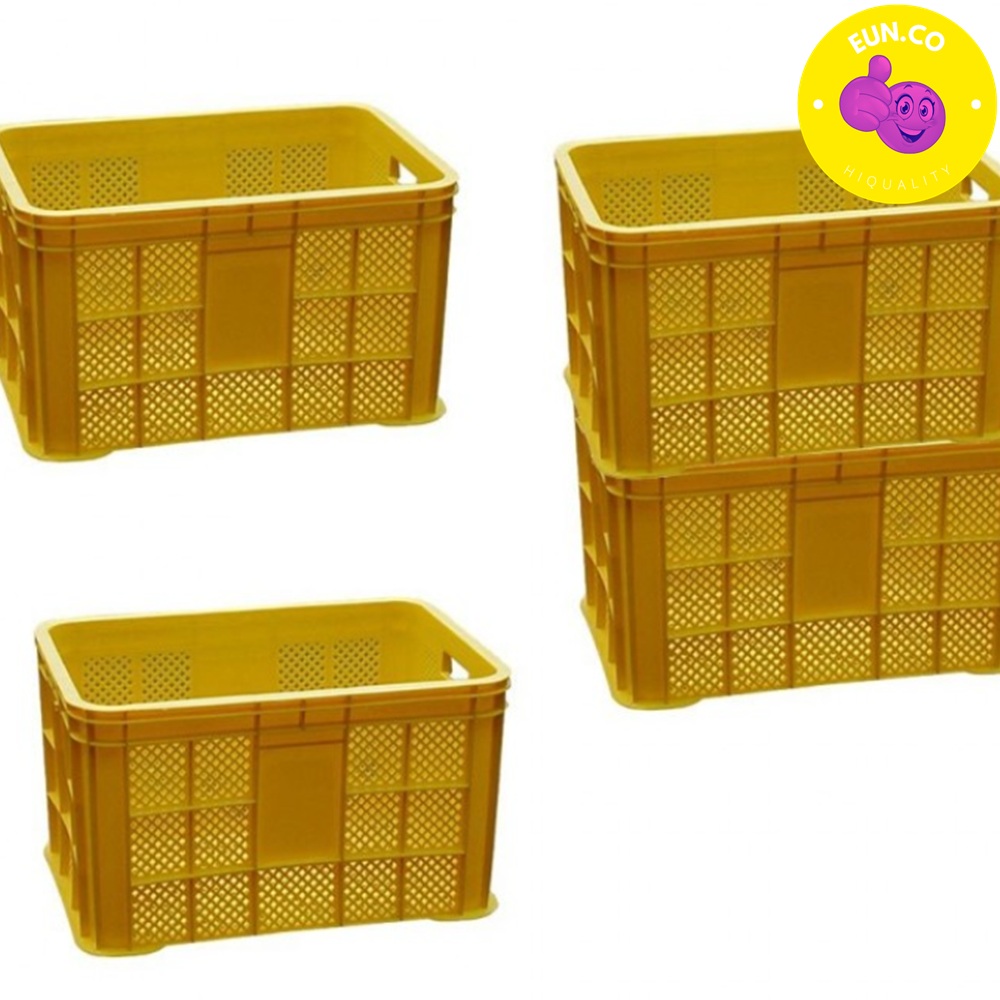 사각 운반 컨테이너박스 플라스틱바구니 과일박스 텃밭상자 운반상자 3개