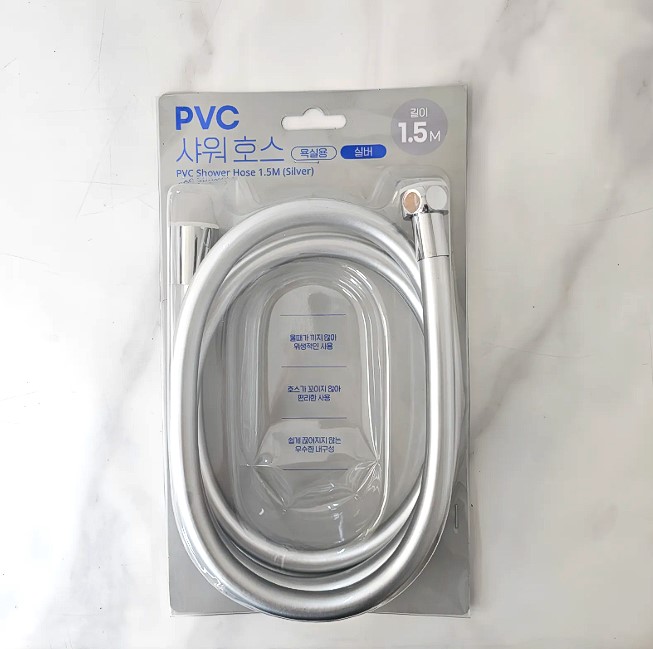 삼정크린마스터 PVC 샤워호스 1.5M(실버) (0904) 물때 꼬임 방지