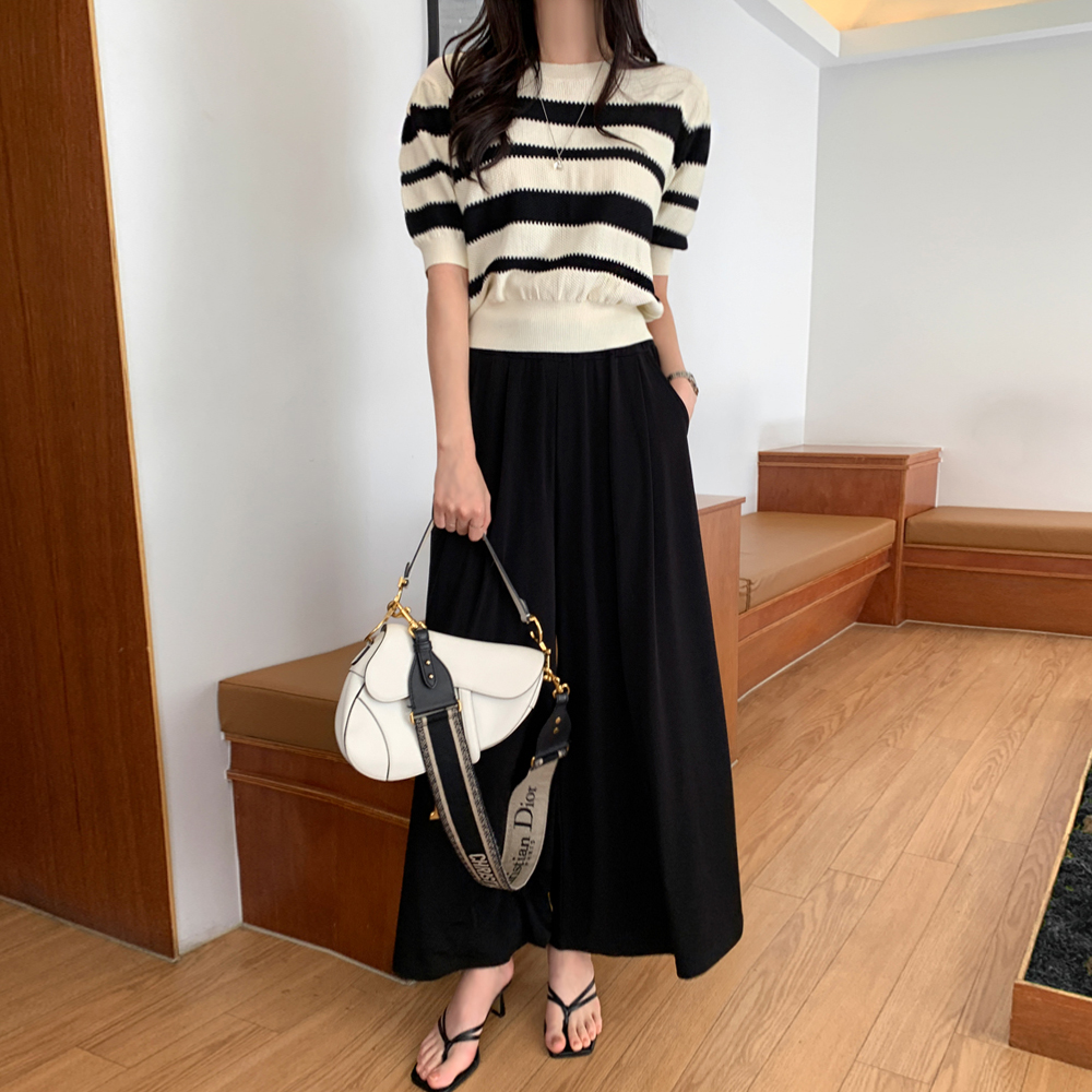 도블리 찰랑 밴딩 와이드 팬츠 - 상세 이미지 2