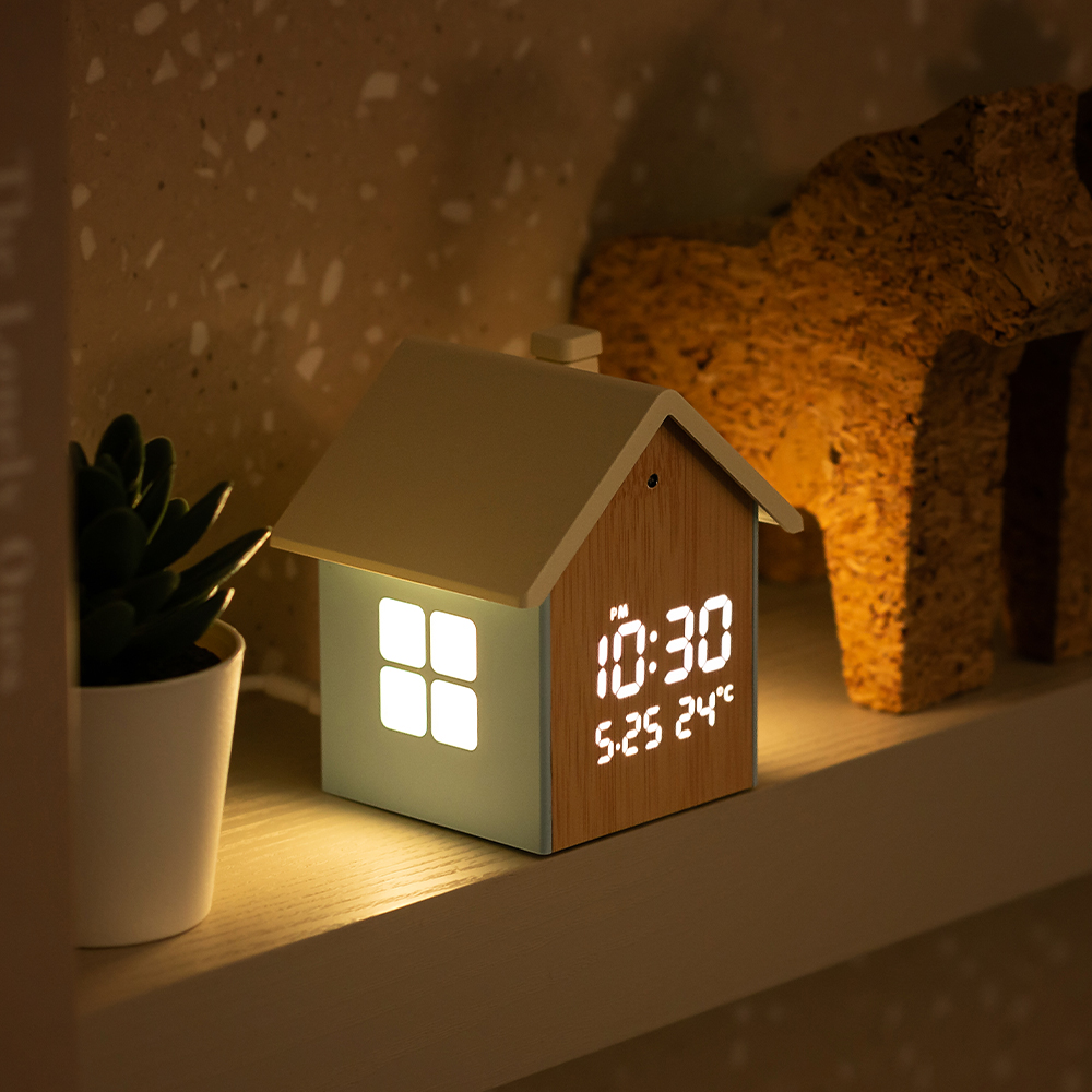 플라이토 무드홈 인테리어 LED 탁상시계 디지털 알람 전자 무소음 예쁜 테이블 책상 시계