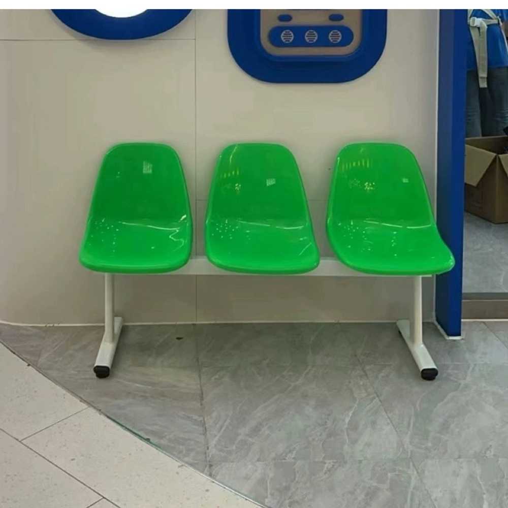 플라스틱벤치 웨이팅 카페 의자 버스정류장 포토존 3인용-블랙 - 상품 이미지