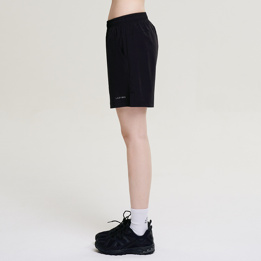 여성 운동반바지 에어로 엑티브 쇼츠 헬스복 러닝복 기능성 반바지 공용 블랙 - 상세 이미지 2