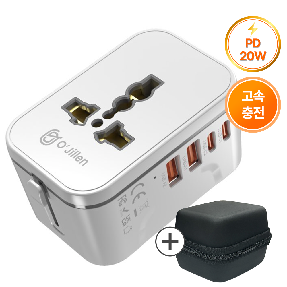 오지렌 미니 여행용 멀티 어댑터 해외여행 멀티탭 일본 콘센트 유럽 중국 호주 플러그 - 상세 이미지 2