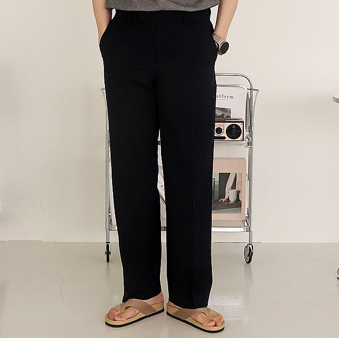 남자여름슬랙스 밴딩 쿨맥스 와이드 팬츠 남자 린넨슬랙스 - 상세 이미지 4