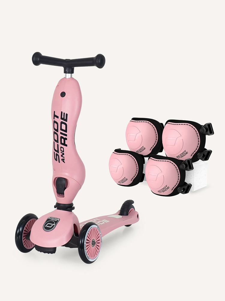 스쿳앤라이드 킥1(로즈) + 보호대 2종세트 유아킥보드