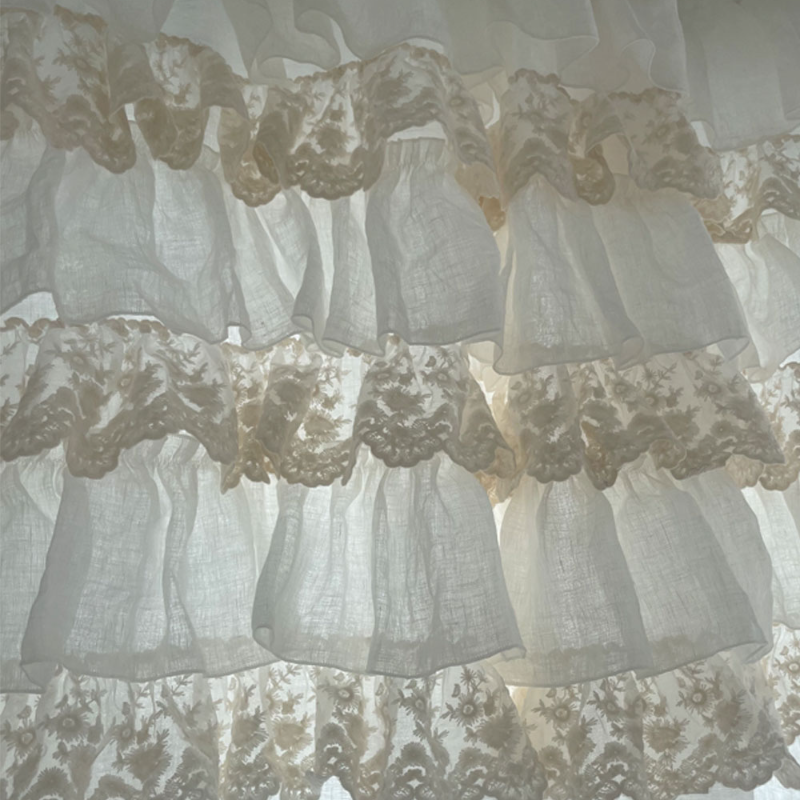 디뮤어 시크릿 캉캉 화이트 린넨 커튼