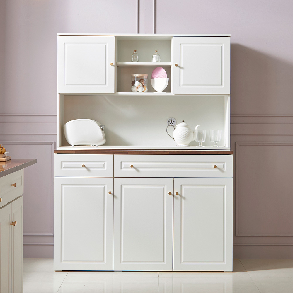 장인가구 다이닝 1200 주방수납장 상부수납장세트(서랍형)