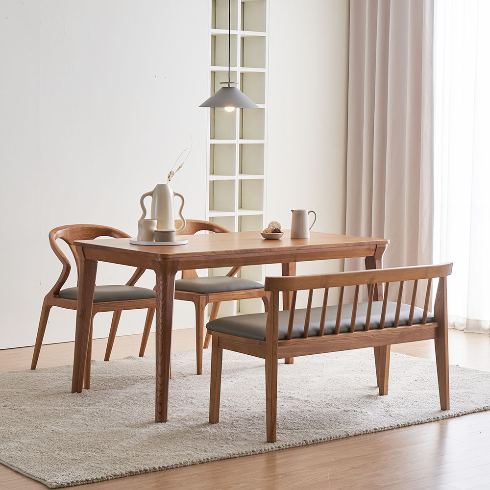 장인가구 바이송 애쉬 원목 2인 식탁 벤치 의자