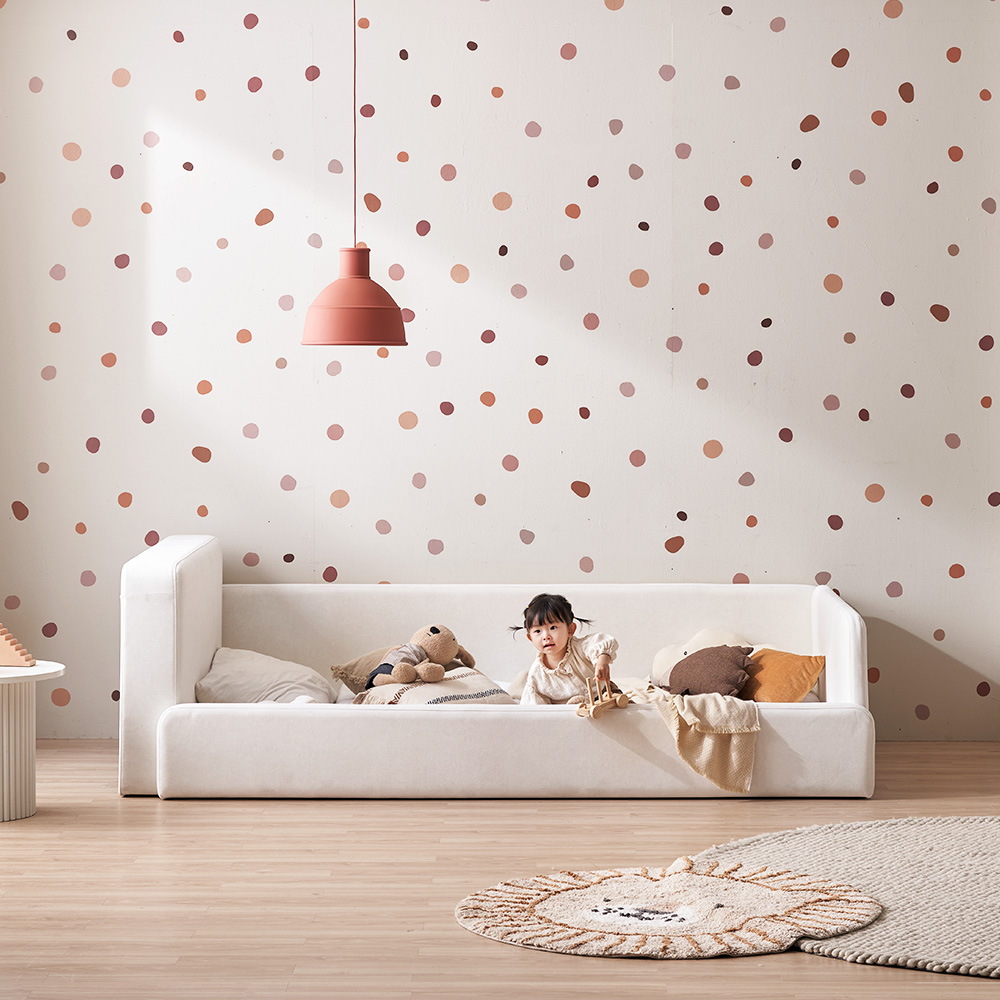 장인가구 하랑 E0 패브릭 볼드헤드 저상형 데이베드 패밀리침대 SS+본넬