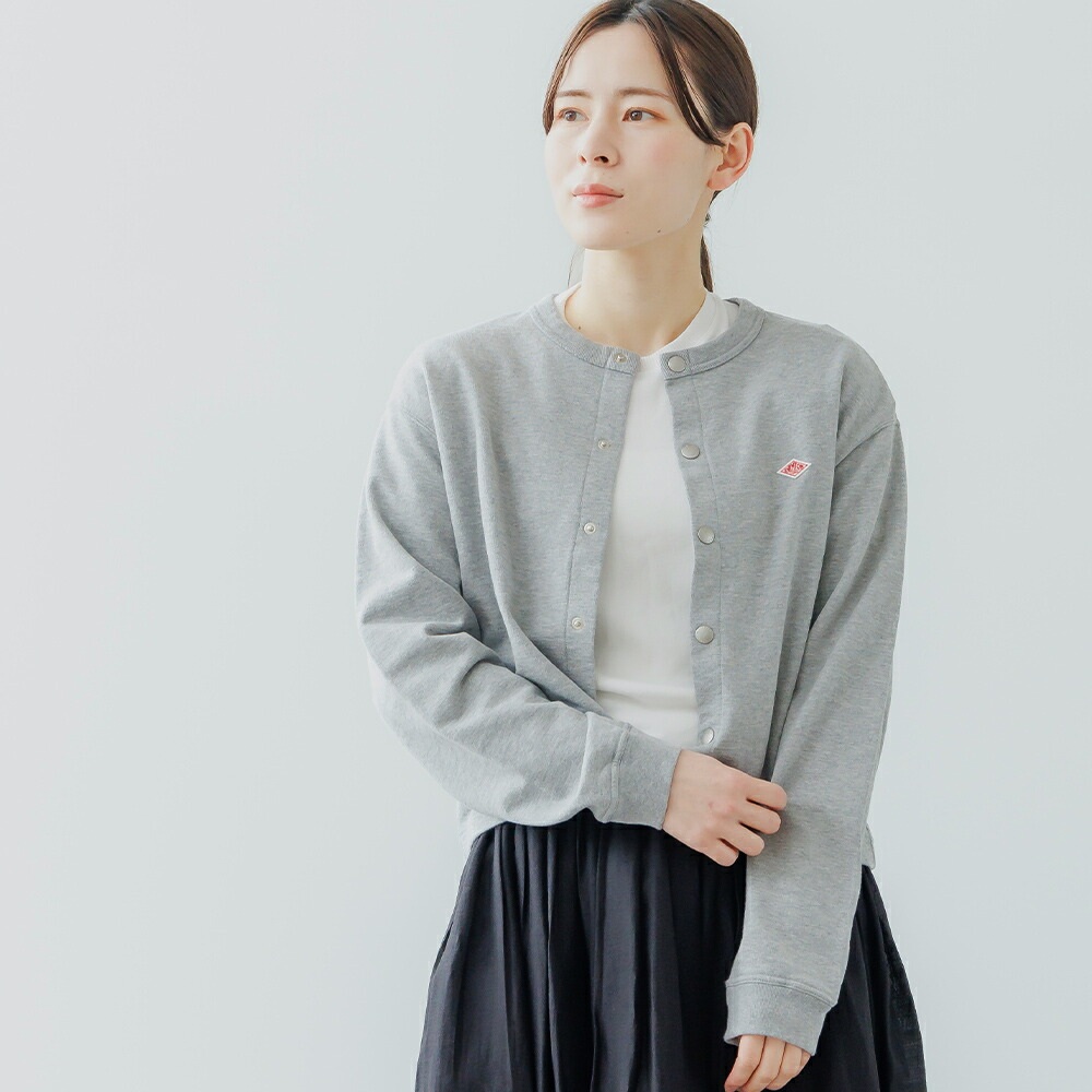 단톤 여성 도트 버튼 크루넥 가디건 25SS DT-C0405CID TOP GREY - 상세 이미지 5