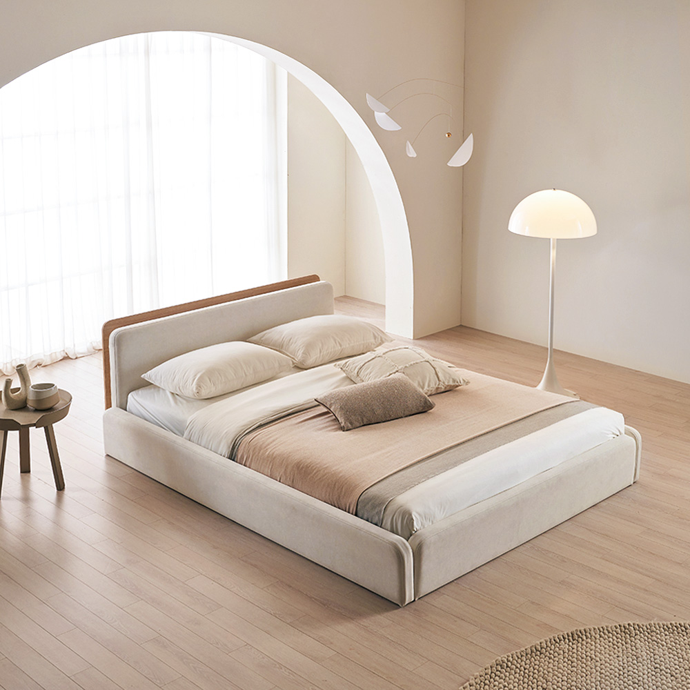 장인가구 하랑 E0 패브릭 슬림헤드 저상형 패밀리침대 기본형 Q +본넬