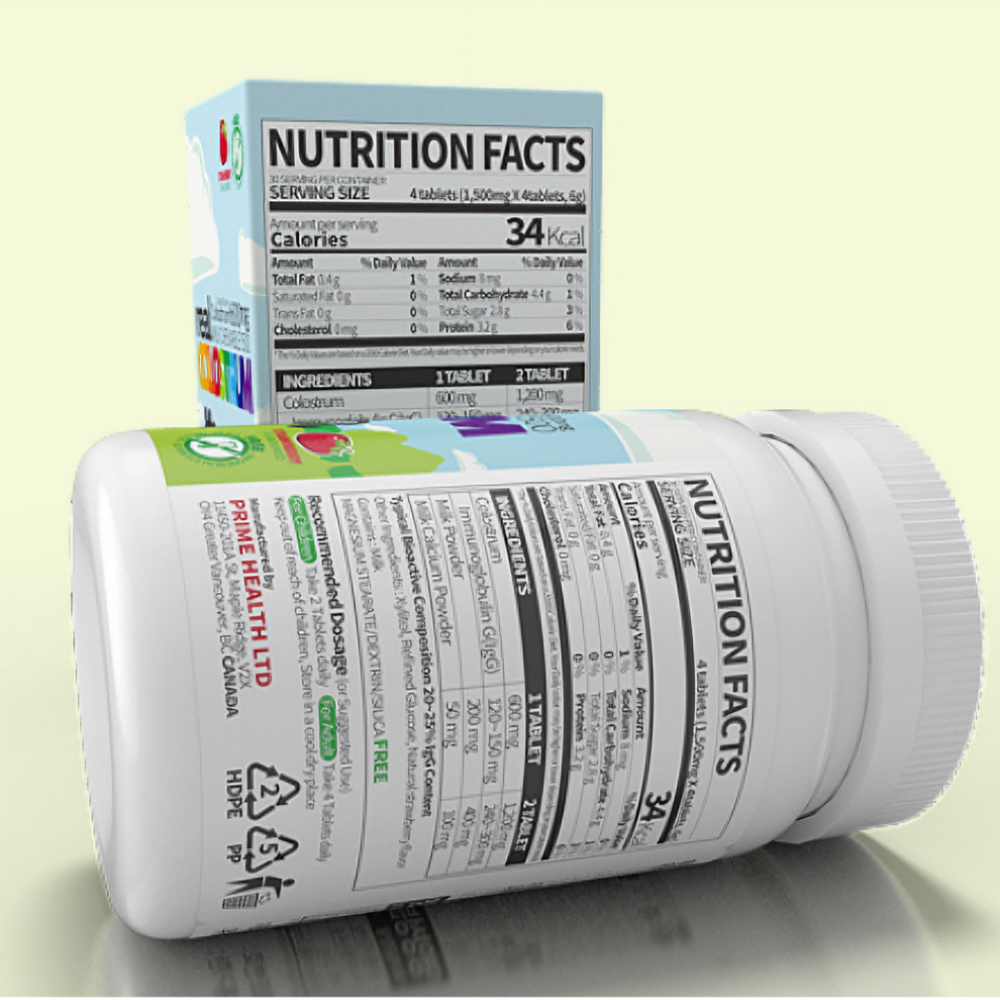 리얼 Colostrum 면역글로블린 초유 츄어블 단백질 1500mg x 120정 2개월 - 상세 이미지 5